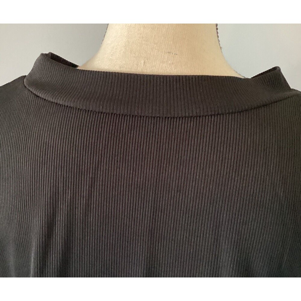 SHEIN Curve Black RibbedTank Top With Cinched Tie Side Crew Neck Plus Size 4XL - Picture 6 of 7